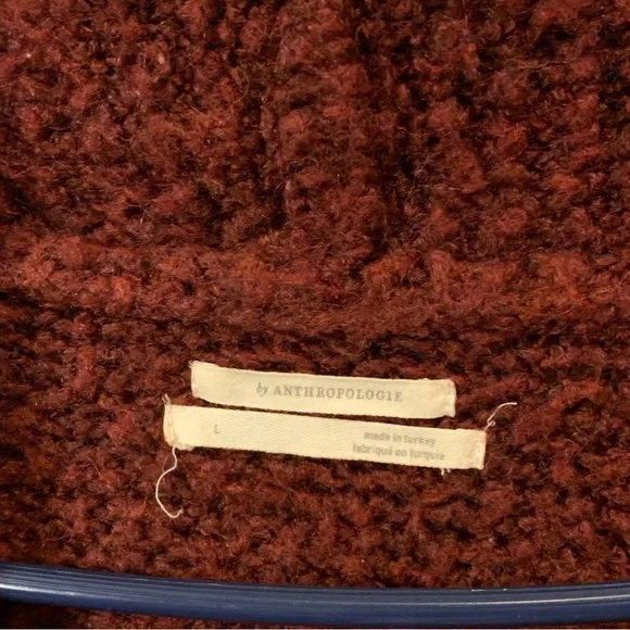 Anthropologie Lilla Cardigan Maroon Red Chunky Knit Sweater Cardigan Cozy Long - Picture 11 of 13